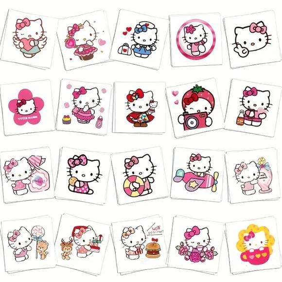 HELLO KITTY Tattoos Kawaii Coquette Girls Gift Pack Temporary Waterproof Tats 🎀 - Picture 3 of 10